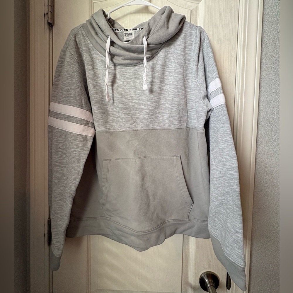 PINK Victoria's Secret Light Gray Cowl Neck Sweater